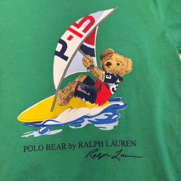 Polo Ralph Lauren Boys Polo Bear Windsurfing Shirt size M 10-12 - Picture 8 of 9